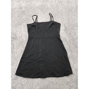 Studio 19 Skater Dress Womens L Black Mini Y2K Camisole Square Neck